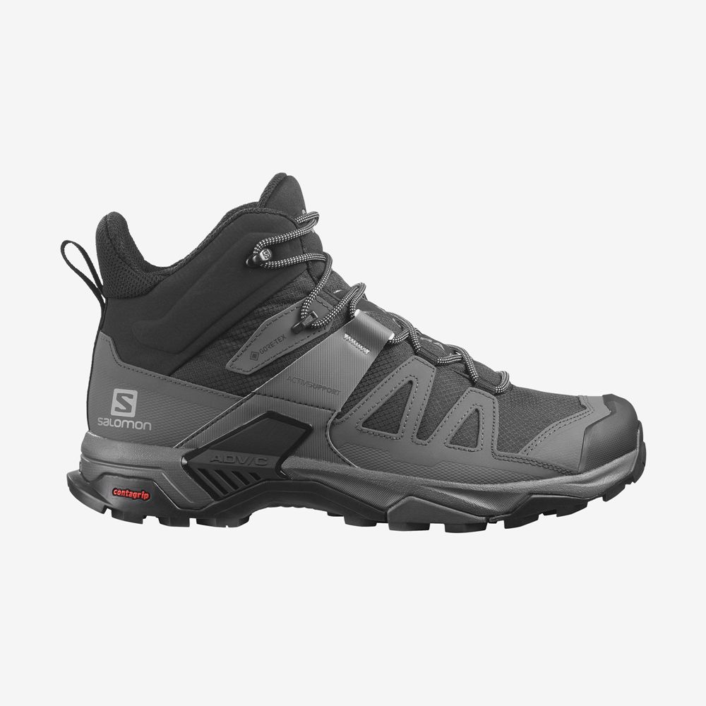 Salomon X ULTRA 4 MID WIDE GORE-TEX Turisticke Topanky Panske Čierne | 02816JHSW