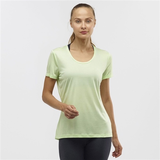 Salomon AGILE Cestne Bežecké Kratke Sleeve Tricko Damske Zelene | 54903DTIY