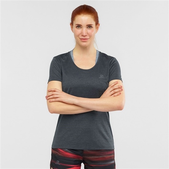 Salomon AGILE Cestne Bežecké Kratke Sleeve Tricko Damske Čierne | 67842IDWT