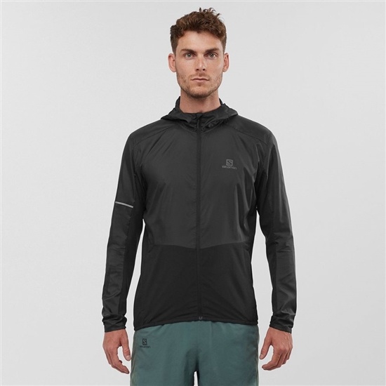 Salomon AGILE FZ HOODIE Midlayers Panske Čierne | 20194ANYO