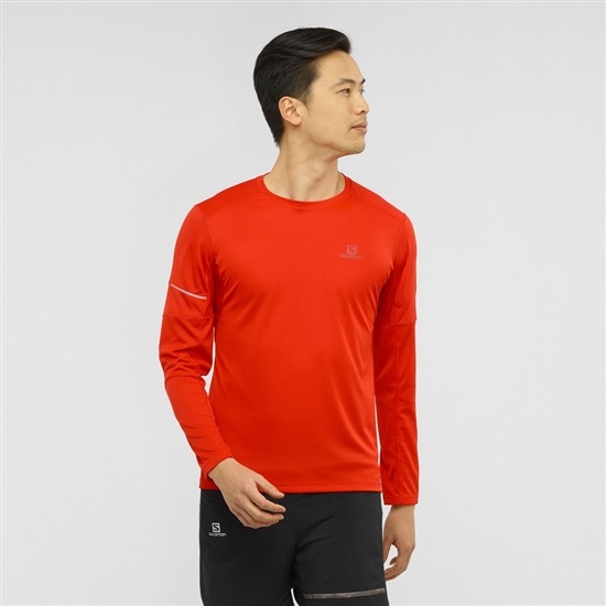Salomon AGILE LS M Tops Panske Oranžové | 75618YHQK