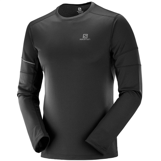 Salomon AGILE LS M Tricko Panske Čierne | 09285RVNK