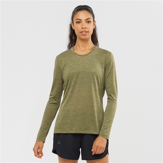 Salomon AGILE Long Sleeve Tricko Damske Olivovo Zelená | 25368AJMS