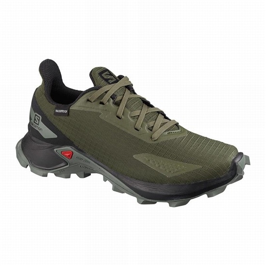 Salomon ALPHACROSS BLAST CLIMASALOMON WATERPROOF Trailove Bezecke Tenisky Detske Olivovo Zelená / Či