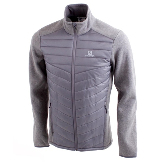Salomon BISTRA HYBRID FZ M Midlayers Panske Gray | 69503USDJ
