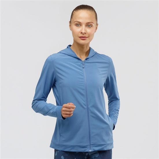 Salomon COMET LIGHT HOODIE W Midlayers Damske Modre | 03194LKXR