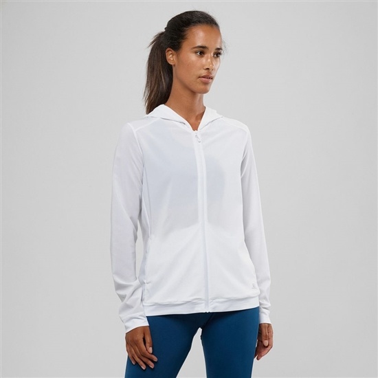 Salomon COMET LIGHT HOODIE W Midlayers Damske Biele | 29605GJEO