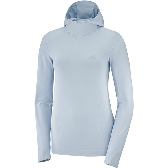 Salomon COMET SEAMLESS W Mikiny S Kapucňou Damske Modre | 29137GJDP