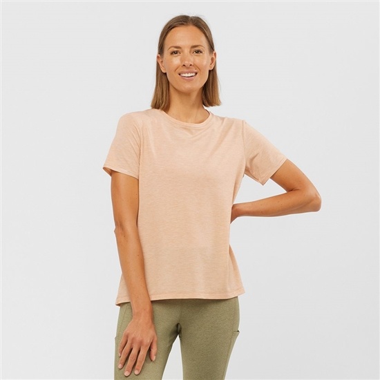 Salomon ESSENTIAL TENCEL Tricko Damske Béžové | 97823GKMZ
