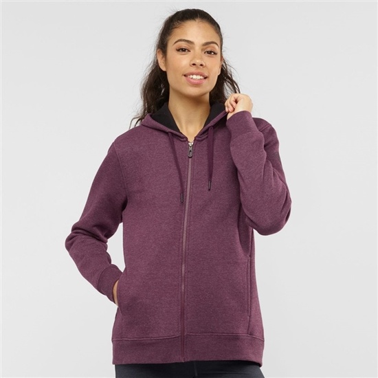 Salomon ESSENTIAL WARM Jacket Hoodie Midlayers Damske Bordove | 52604BYCG