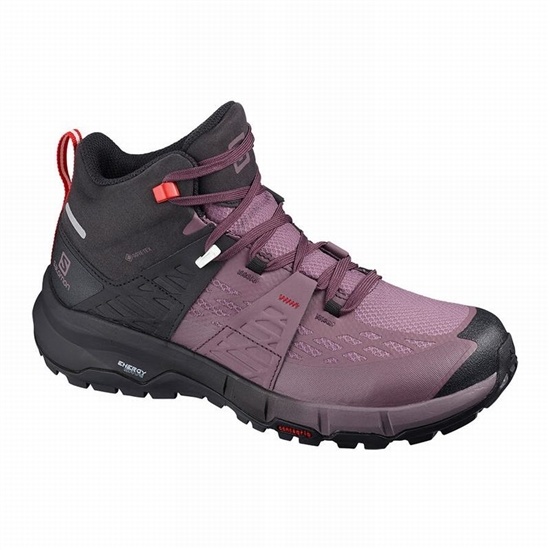 Salomon ODYSSEY MID GTX W Turisticke Topanky Damske Čierne / Červené | 15983JLOP