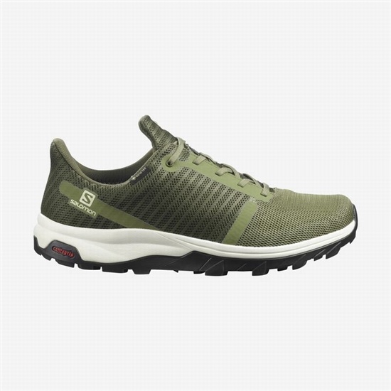 Salomon OUTBOUND PRISM GORE-TEX Turisticke Topanky Panske Tmavo Zelene / Olivovo Zelená | 31962ERKS