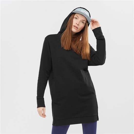 Salomon OUTLIFE DRESS W Saty Mikiny S Kapucňou Damske Čierne | 79013ALTX