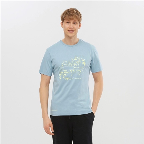 Salomon OUTLIFE GRAPHIC SALOMONOTONE SS M Kratke Sleeve Tricko Panske Modre | 86290YNZU