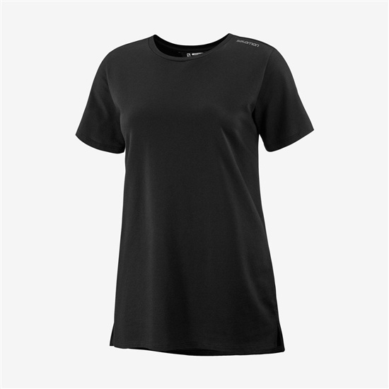 Salomon OUTLIFE LAYERING W Kratke Sleeve Tricko Damske Čierne | 75913DMUV