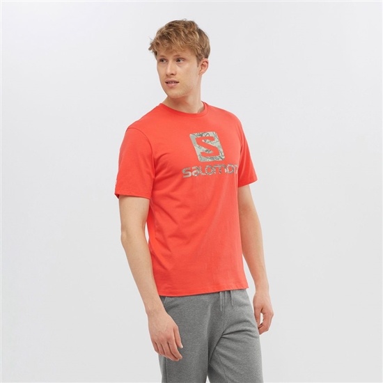 Salomon OUTLIFE LOGO Kratke Sleeve Tricko Panske Oranžové | 84796XQUD