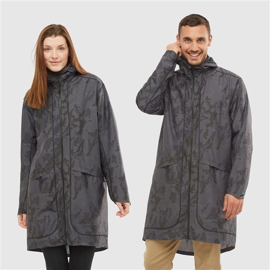 Salomon OUTLIFE LONG PACKABLE Wind Breakers Bundy Damske Čierne | 54607OMAR