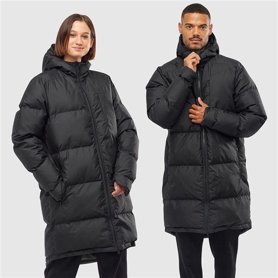 Salomon OUTLIFE PACKABLE LONG PUFFER JKT U Insulated Bundy Panske Čierne | 40261RIJN
