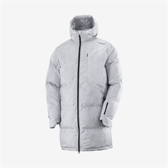 Salomon OUTLIFE PACKABLE LONG PUFFER JKT U Insulated Bundy Panske Siva | 53962SIHQ