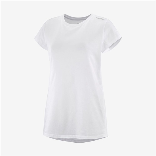 Salomon OUTLIFE SCOOP HEM W Kratke Sleeve Tricko Damske Biele | 51487RLGD