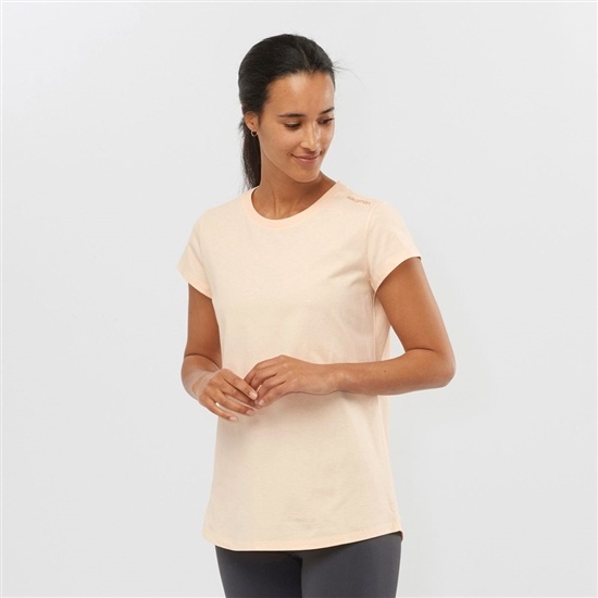 Salomon OUTLIFE SCOOP HEM W Kratke Sleeve Tricko Damske Béžové | 95074BLOH
