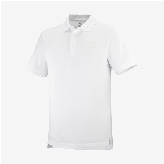 Salomon OUTLIFE SS POLO M Kratke Sleeve Tricko Panske Biele | 53961YCKO