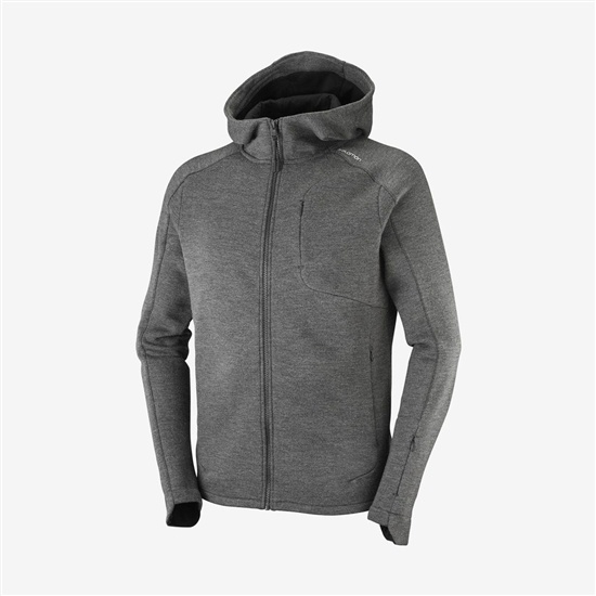 Salomon OUTLIFE TECH LS FZ MID HOODIE M Midlayers Panske Siva | 04659YHDM
