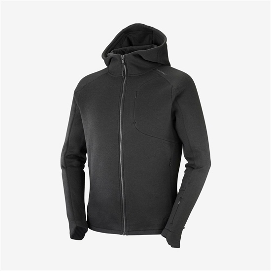 Salomon OUTLIFE TECH LS FZ MID HOODIE M Midlayers Panske Čierne | 56732YZTJ
