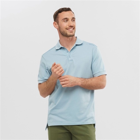 Salomon OUTLIFE TECH POLO M Kratke Sleeve Tricko Panske Modre | 61329QGKB