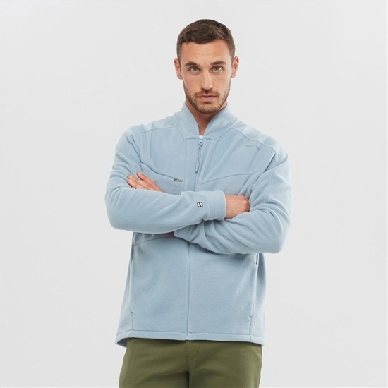 Salomon OUTLIFE ZIP FRONT MIDLAYER M Sportswear Mikiny S Kapucňou Panske Modre | 82753NZLT