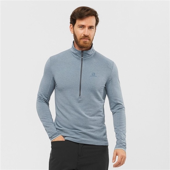Salomon OUTLINE HALF ZIP MID Midlayers Panske Modre | 53970LTPS