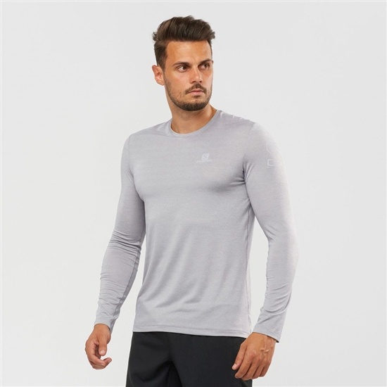 Salomon OUTLINE Long Sleeve Tricko Panske Strieborne | 85017DQOZ
