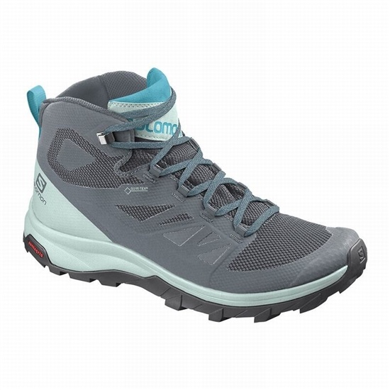 Salomon OUTLINE MID GORE-TEX Turisticke Topanky Damske Tmavo Modre / Siva | 85206SYMW