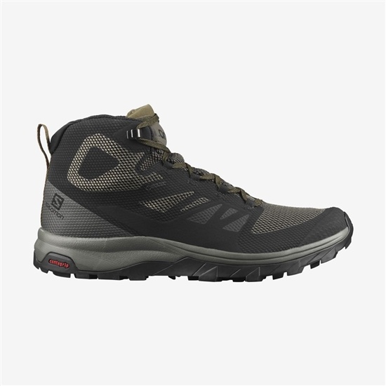 Salomon OUTLINE MID GORE-TE Turisticke Topanky Panske Čierne | 26809LDGK