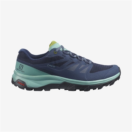 Salomon OUTLINE WIDE GORE-TEX Turisticke Topanky Damske Námornícka Modrá | 18407MVKY