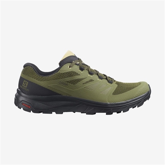 Salomon OUTLINE WIDE GORE-TEX Turisticke Topanky Panske Olivovo Zelená Zelene | 95263TROX