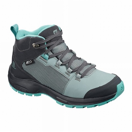 Salomon OUTWARD CLIMASALOMON WATERPROOF Turisticke Topanky Detske Zelene / Čierne | 10586VCIA