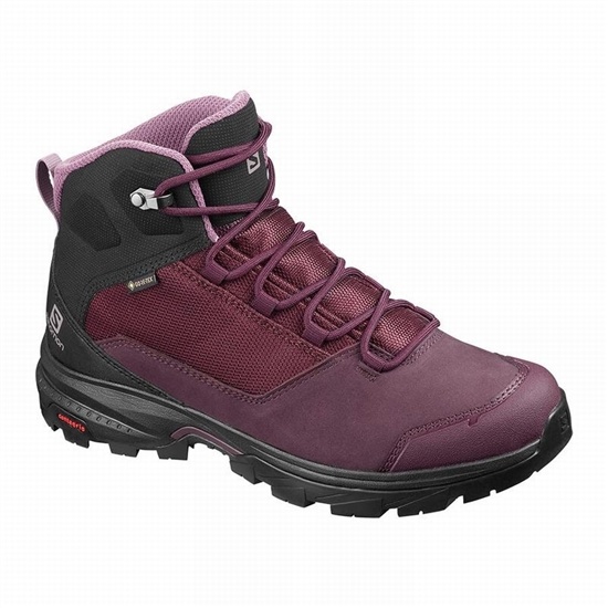 Salomon OUTWARD GORE-TEX Turisticke Topanky Damske Bordove / Čierne | 06821XDOF