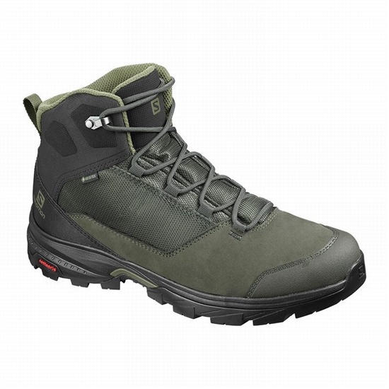Salomon OUTWARD GORE-TEX Turisticke Topanky Panske Olivovo Zelená / Čierne | 31697ERWO
