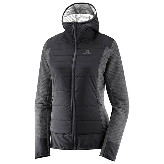 Salomon RIGHT NICE HYBRID HOODIE W Bundy Damske Čierne | 24815EIMO