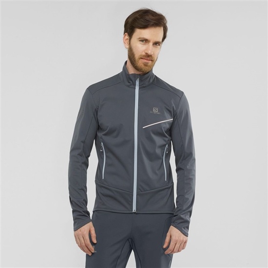 Salomon RS SOFTSHELL JKT M Cross-Country Skiing Bundy Panske Tmavo | 45910CBDW