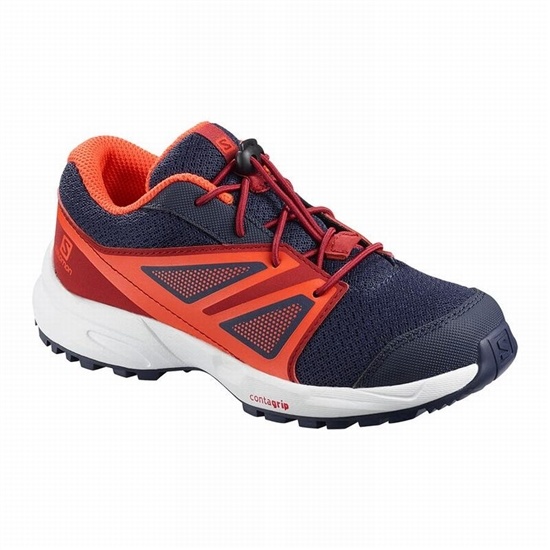 Salomon SENSE K Trailove Bezecke Tenisky Detske Modre / Červené | 71923HIXD