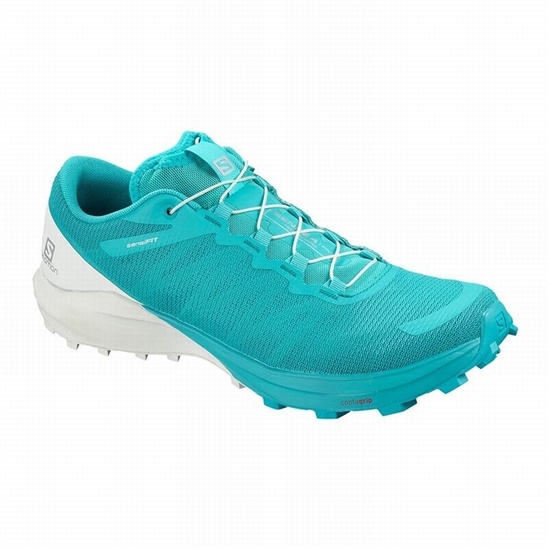 Salomon SENSE PRO 4 Trailove Bezecke Tenisky Damske Modre / Biele | 21638NBTQ