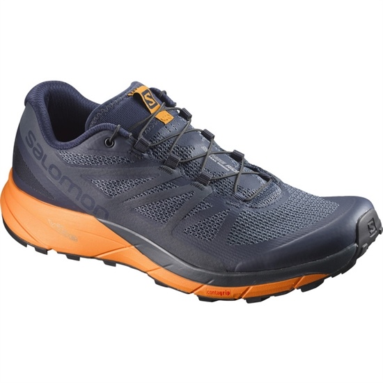 Salomon SENSE RIDE Trailove Bezecke Tenisky Panske Námornícka Modrá / Oranžové | 73452NFXO