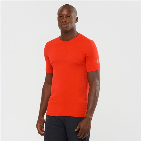 Salomon SENSE SEAMLESS M Kratke Sleeve Tricko Panske Oranžové | 94610XGRP