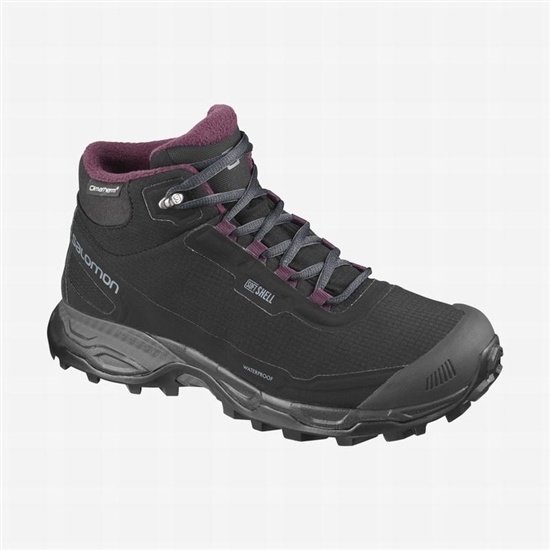 Salomon SHELTER SPIKES CLIMASALOMON WATERPROOF Turisticke Topanky Damske Čierne | 03547OBHQ