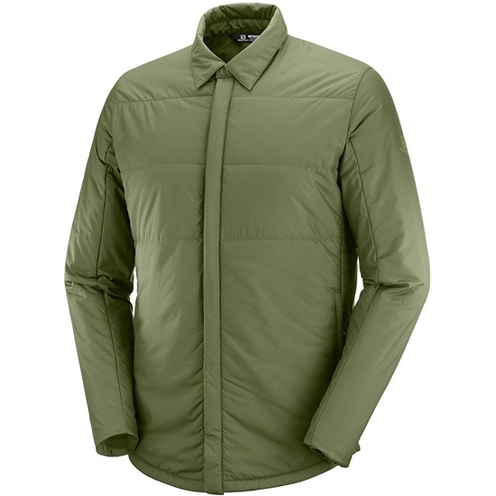 Salomon SNOWSHELTER INSULATED SHIRT M Midlayers Panske Olivovo Zelená | 07152XEIH