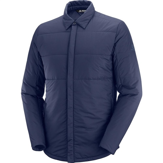 Salomon SNOWSHELTER INSULATED SHIRT M Midlayers Panske Námornícka Modrá | 46901DRGU