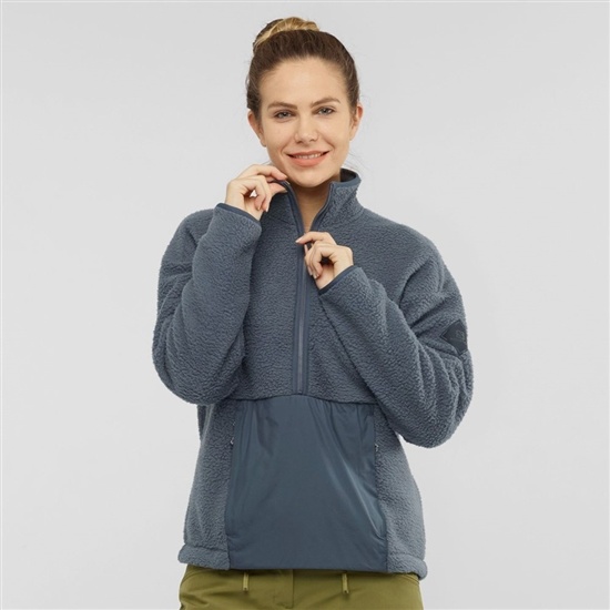 Salomon SNOWSHELTER TEDDY Full Zip Jacket Midlayers Damske Tmavo | 50147DBIY