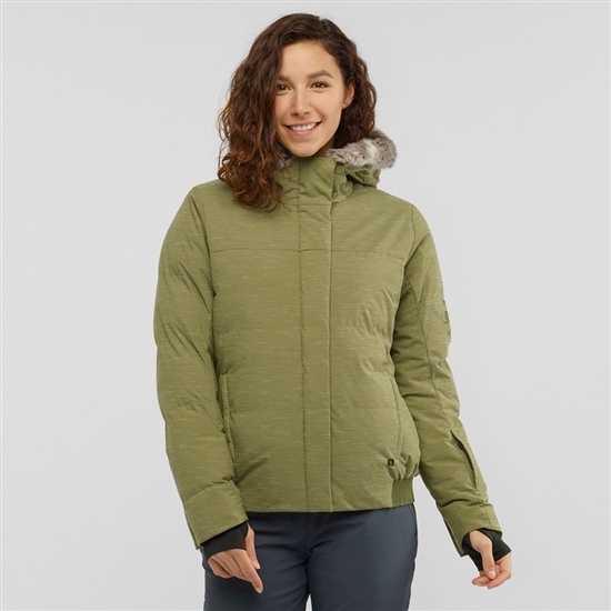 Salomon SNUGGLY WARM W Ski Bundy Damske Olivovo Zelená Zelene | 13765PQCN